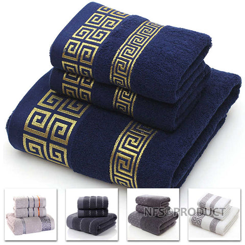 100% Cotton Towel Set Bathroom Geometric Pattern Bath Towel For Adults Face Hand Towels Terry Washcloth Travel Sport Towel