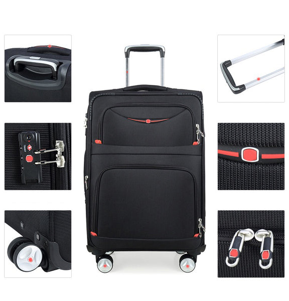 Swiss Oxford rolling luggage spinner wheel box man suitcase women luggage business brand large trolley bag travel box