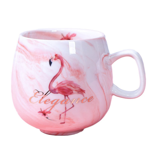 Flamingo Coffee Mugs Ceramic Mug Travel Cup ins marble pattern couple ceramic cup unicorn mug 300-400ml