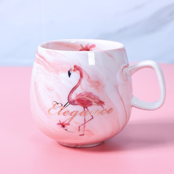 Flamingo Coffee Mugs Ceramic Mug Travel Cup ins marble pattern couple ceramic cup unicorn mug 300-400ml