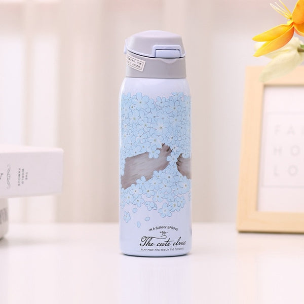 Stainless Steel Thermos Mug With Straw Vacuum Flasks Travel Thermal Water Bottler Infant Thermocup Tumbler Insulated Bottle