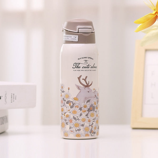 Stainless Steel Thermos Mug With Straw Vacuum Flasks Travel Thermal Water Bottler Infant Thermocup Tumbler Insulated Bottle