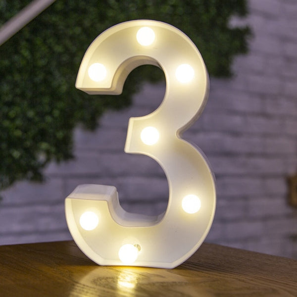 Decorative Letters Alphabet Letter LED Lights Luminous Number Lamp Decoration Battery Night Light Party Baby Bedroom Decoration