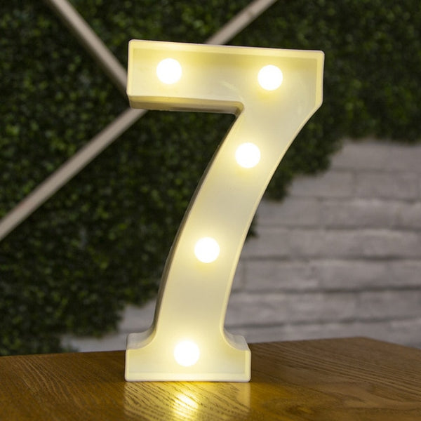 Decorative Letters Alphabet Letter LED Lights Luminous Number Lamp Decoration Battery Night Light Party Baby Bedroom Decoration