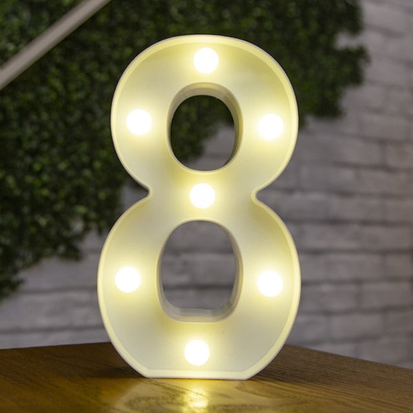 Decorative Letters Alphabet Letter LED Lights Luminous Number Lamp Decoration Battery Night Light Party Baby Bedroom Decoration