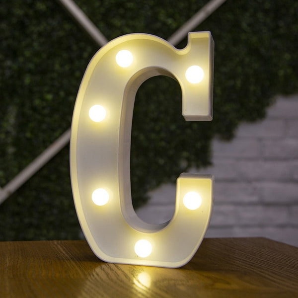 Decorative Letters Alphabet Letter LED Lights Luminous Number Lamp Decoration Battery Night Light Party Baby Bedroom Decoration