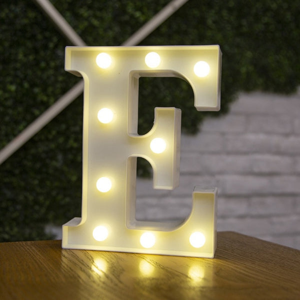 Decorative Letters Alphabet Letter LED Lights Luminous Number Lamp Decoration Battery Night Light Party Baby Bedroom Decoration