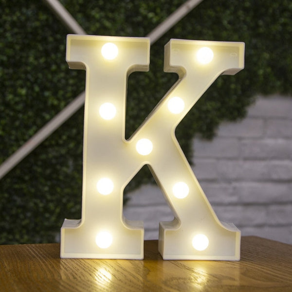 Decorative Letters Alphabet Letter LED Lights Luminous Number Lamp Decoration Battery Night Light Party Baby Bedroom Decoration