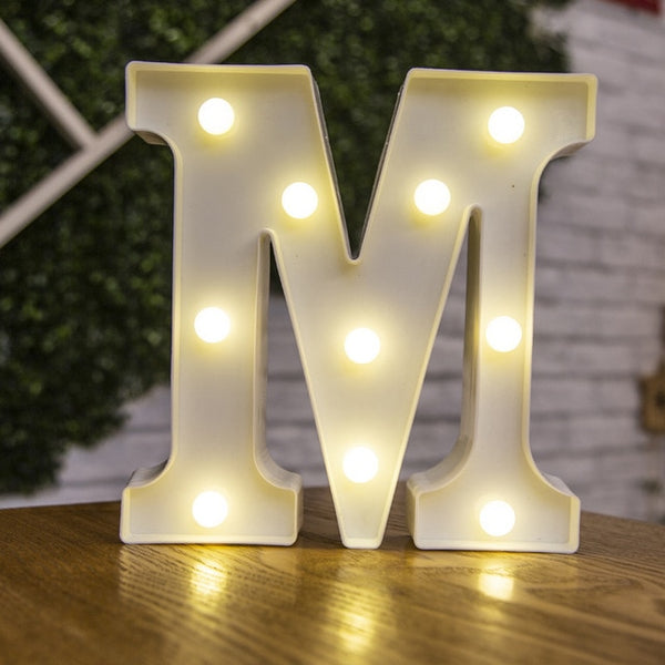 Decorative Letters Alphabet Letter LED Lights Luminous Number Lamp Decoration Battery Night Light Party Baby Bedroom Decoration