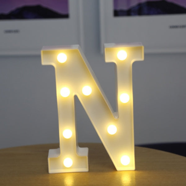 Decorative Letters Alphabet Letter LED Lights Luminous Number Lamp Decoration Battery Night Light Party Baby Bedroom Decoration