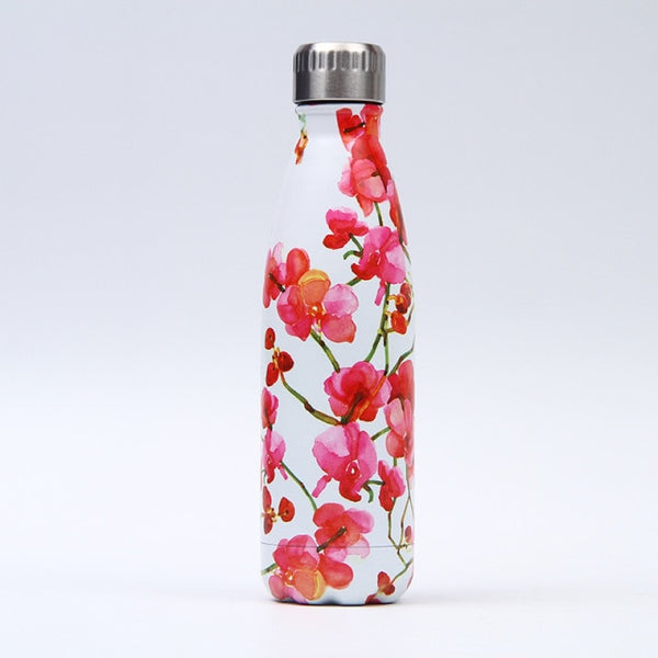 179-202 Floral Personality Girls Student Carry Stainless Steel Beer Coffee Thermos Travel Sport Gym Drink Bottle Insulated Cup