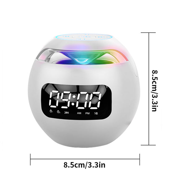 Bluetooth-compatible 5.0 Speaker with LED Digital Alarm Clock Music Player Wireless Ball Shape Clock Speaker Mini BT Speaker