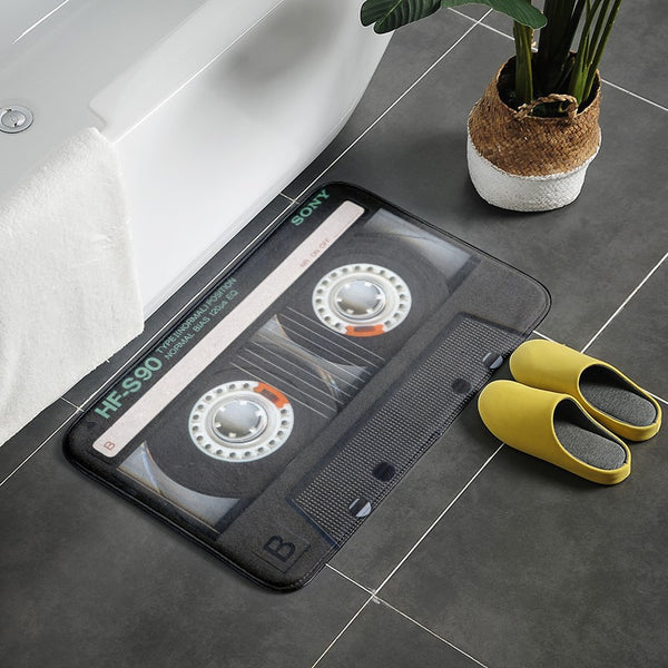 Retro Cassette Music Tape Floor Mat Multiple Choice Funny Entrance Door Mat Living Room Kitchen Non-Slip Carpet Bathroom Doormat