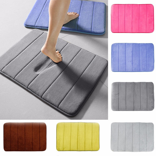 Household coral fleece bathroom floor mats thickened absorbent non-slip memory foam washable carpet bathroom floor mats