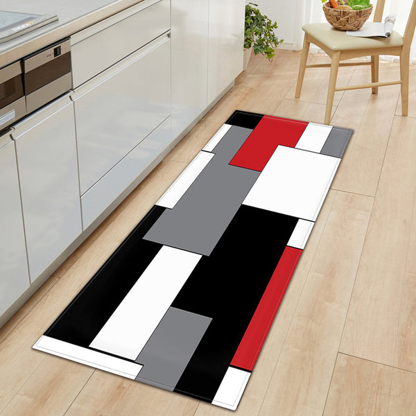 Nordic Kitchen Mat Bedroom Entrance Doormat Home Hallway Floor Decoration Living Room Carpet Wood grain Bathroom Anti-Slip Rug