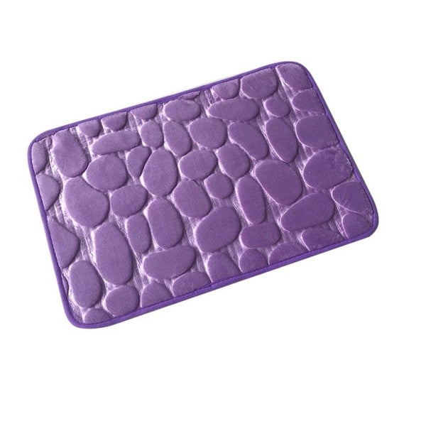 Cobblestone Embossed Bathroom Bath Mat Non-slip Carpets In Wash Basin Bathtub Side Floor Rug Shower Room Doormat Memory Foam Pad