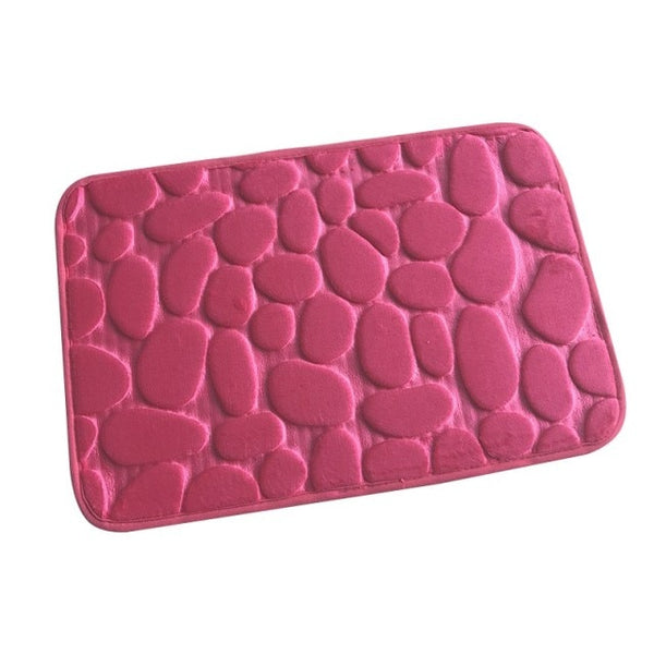 Cobblestone Embossed Bathroom Bath Mat Non-slip Carpets In Wash Basin Bathtub Side Floor Rug Shower Room Doormat Memory Foam Pad