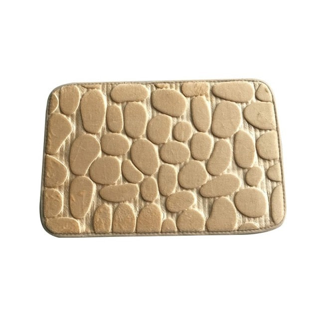 Cobblestone Embossed Bathroom Bath Mat Non-slip Carpets In Wash Basin Bathtub Side Floor Rug Shower Room Doormat Memory Foam Pad