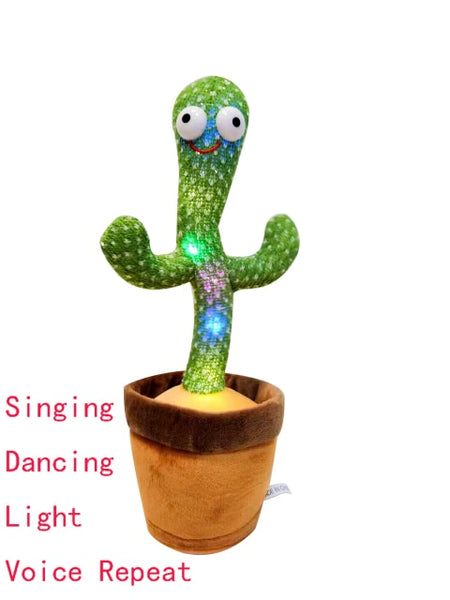 New Electronic Dancing Cactus Singing Dancing Decoration Gift for Kids Funny Early Education Toys Knitted Fabric Plush Toys