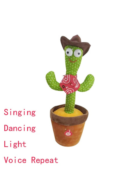 New Electronic Dancing Cactus Singing Dancing Decoration Gift for Kids Funny Early Education Toys Knitted Fabric Plush Toys