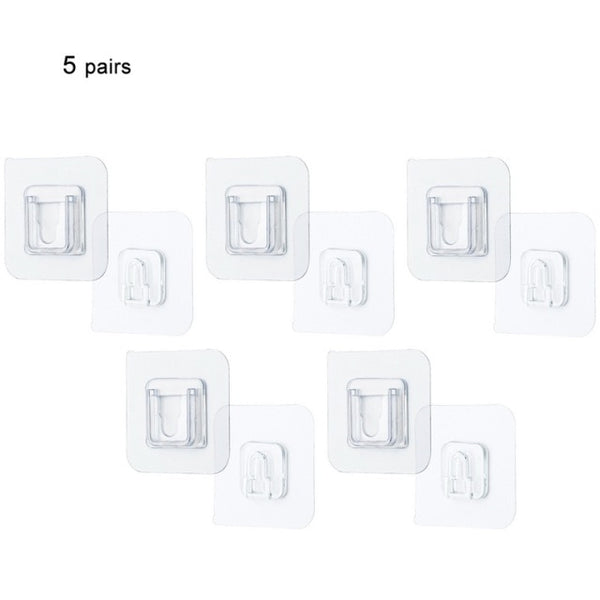 20/10 Pcs Hooks Transparent Strong Self Adhesive Door Wall Hangers Hooks Suction Heavy Load Rack Cup Sucker for Kitchen Bathroom