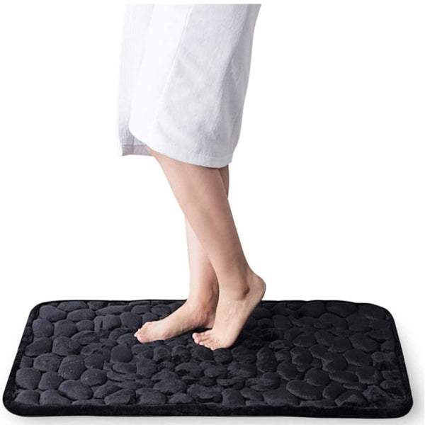 Home Bathroom Mat Non-slip Pebble Carpets Absorbent Lavatory Bedroom Floor Toilet Memory Foam Washable Rug Bathroom Decor Mat