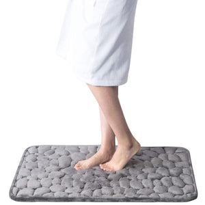 Home Bathroom Mat Non-slip Pebble Carpets Absorbent Lavatory Bedroom Floor Toilet Memory Foam Washable Rug Bathroom Decor Mat