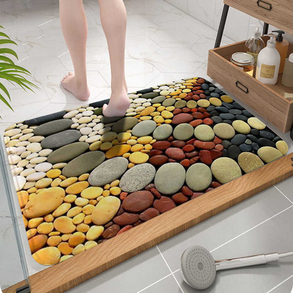 Cartoon 3D Cobblestone Welcome Entrance Doormats Carpets Rugs For Home Bath Living Room Floor Stair Kitchen Hallway Non-Slip Mat