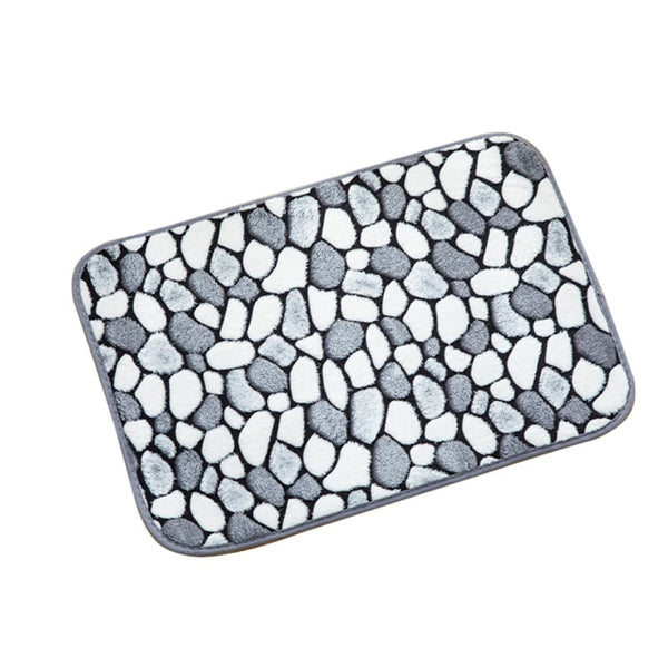 Cobblestone Embossed Bathroom Bath Mat Non-slip Carpets In Wash Basin Bathtub Side Floor Rug Shower Room Doormat Memory Foam Pad