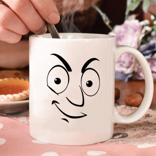 Funny Face Mugs Cute Coffe Mug Humor Personality Ceramic Mugs Eco-Friendly Coffee Cup