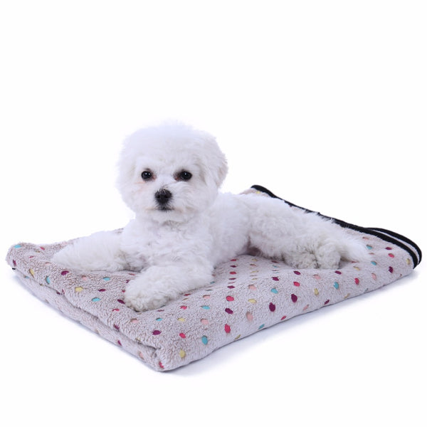 Soft and Fluffy High Quality Pet Blanket Cute Cartoon Pattern Pet Mat Warm and Comfortable Blanket for Cat and Dogs Pet Supplies