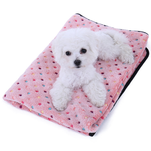 Soft and Fluffy High Quality Pet Blanket Cute Cartoon Pattern Pet Mat Warm and Comfortable Blanket for Cat and Dogs Pet Supplies