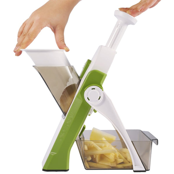 Multifunctional Chopping Artifact Safe Mandoline Kitchen Slicer Salad Chopper Potato Slicer French Fries Cutter Cooking Gadget