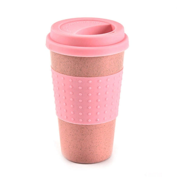 300ml Reusable Bamboo Fibre coffee Cups Eco Friendly Gifts 3 Colors Portable Coffee Tea Mugs Travel Mug With Lid