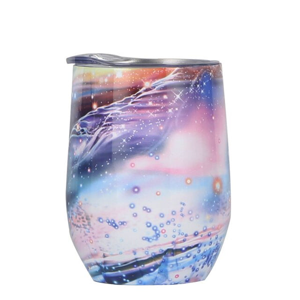 12oz/355ml Starry Sky Stainless Steel Thermos Coffee Mug Cup Water Bottle For Girls Vacuum Flask Car Travel Mug Thermal Cup