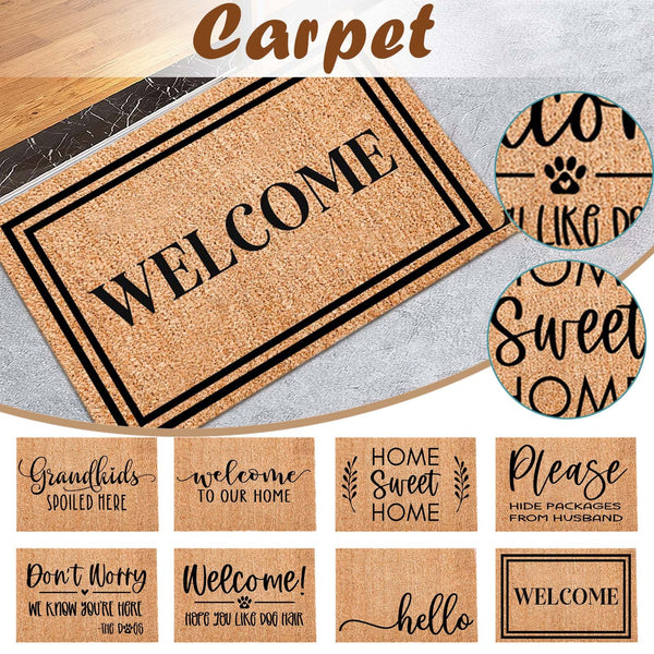 Coir Welcome Mats For Front Door Entrance Doormat Hallway Bedroom Kitchen Floor Rugs Non-Slip Funny Door Mats Outside Carpet