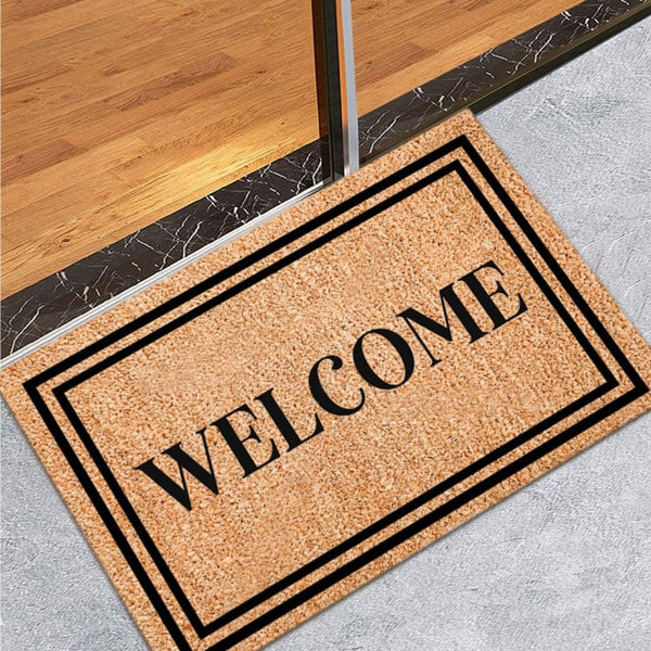 Coir Welcome Mats For Front Door Entrance Doormat Hallway Bedroom Kitchen Floor Rugs Non-Slip Funny Door Mats Outside Carpet