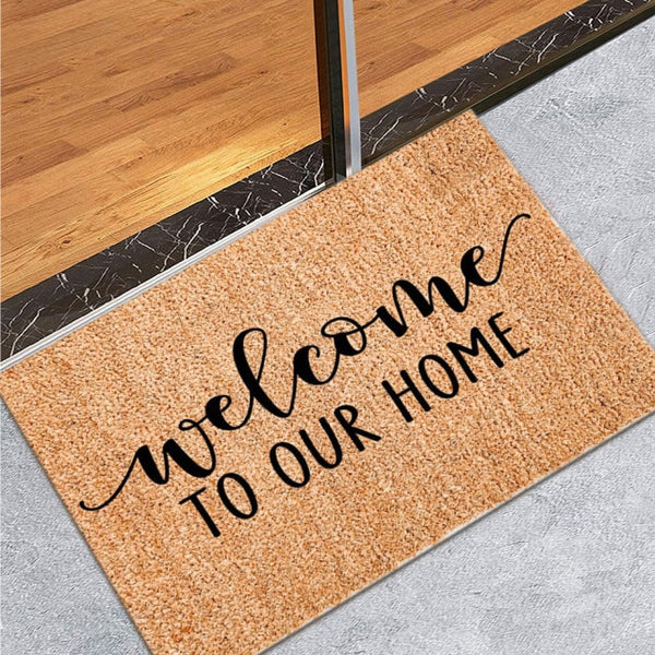 Coir Welcome Mats For Front Door Entrance Doormat Hallway Bedroom Kitchen Floor Rugs Non-Slip Funny Door Mats Outside Carpet