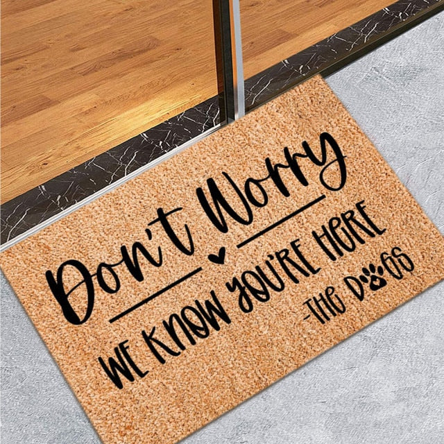 Coir Welcome Mats For Front Door Entrance Doormat Hallway Bedroom Kitchen Floor Rugs Non-Slip Funny Door Mats Outside Carpet