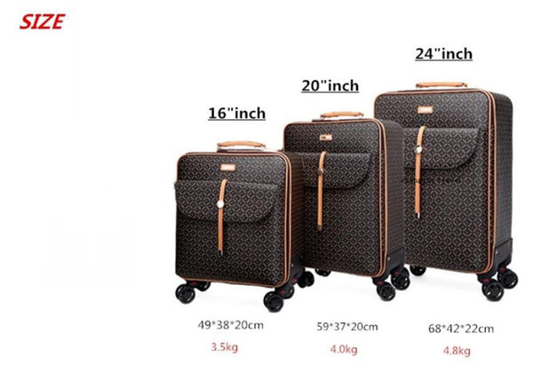 Carrylove 16"20"24" Women Retro Hand Luggage Set Two Travel trolley Suitcase Bag Travelling With Wheels