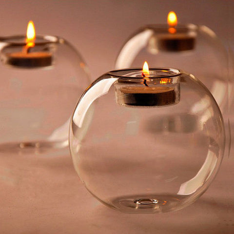 1pc Glass Hanging Candle Tea Light Holder Candlestick Party Home Decor Party Night Wedding Decoration European Style Easter New