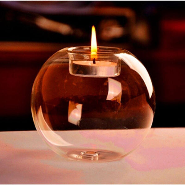 1pc Glass Hanging Candle Tea Light Holder Candlestick Party Home Decor Party Night Wedding Decoration European Style Easter New