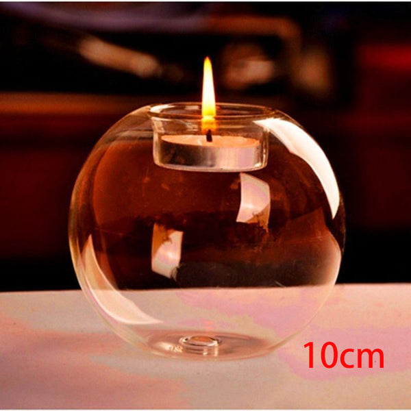 1pc Glass Hanging Candle Tea Light Holder Candlestick Party Home Decor Party Night Wedding Decoration European Style Easter New